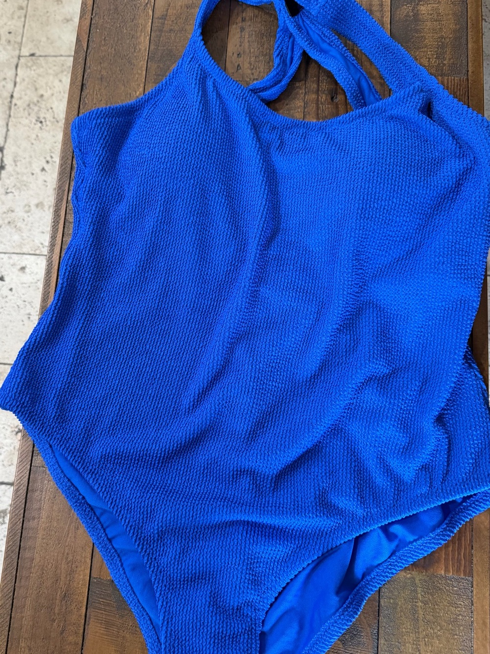 Target Women's Royal Blue Textured One-Piece Swimsuit